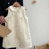 Simple Cute A Line Satin With Bow Flower Girl Dress HZ1024