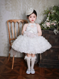 Cute Ball Gown Halter Tulle Flower Girl Dress HZ1024