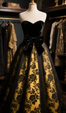 Formal Ball Gown Sweetheart Velvet Tulle Flowers Long Prom Dress, Evening Dress HZ1024