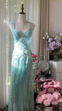 Gorgeous Mermaid Sweetheart Chiffon Sequin Beaded Long Prom Dress, Evening Dress HZ1024