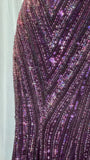 Grape Mermaid Spaghetti Straps Chiffon Sequin Long Prom Dress, Evening Dress HZ1024