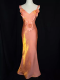 Vintage Mermaid Straps Organza Long Prom Dresses HZ1024
