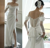 Fairytale Mermaid Wedding Dresses White Off The Shoulder Wedding Dress HZ1024