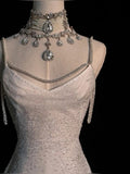 Fairytale Mermaid Straps Long Sequin Backless Wedding Dresses HZ1024