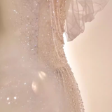 Sexy Mermaid Spaghetti Straps Pink Tulle Long Prom Dress HZ1024