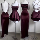 Vintage A line Straps Burgundy Birthday Outfits Homecoming Dress HZ1024