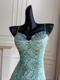 Cute A line Spaghetti Straps Lace Birthday Outfit Homecoming Dress HZ1024