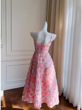 Cute A line Spaghetti Straps Flowers Lace Birthday Outfit Homecoming Dresses HZ1024