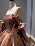 Sexy A line Straps Brown Birthday Outfit Homecoming Dresses HZ1024
