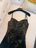 Simple A Line Straps Black Homecoming Dress 21st Birthday Outfit HZ1024
