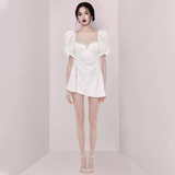 A Line White Lace Homecoming Dress 18th Birthday Outfit HZ1024
