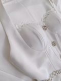 A Line Halter White Lace Homecoming Dress 18th Birthday Outfit HZ1024