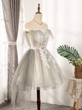 Vintage A line Off The Shoulder Tulle Homecoming Dress 18th Birthday Outfits HZ1024