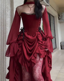 Elegant High Low Strapless Burgundy Satin Prom Dress Birthday Outfits With Sleeves HZ1024