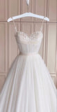 Simple A line Spaghetti Straps White Sleeveless Long Prom Dress Formal Evening Dresses HZ1024
