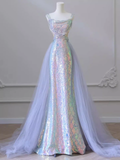 Sparkly Mermaid Straps Sequin Long Prom Dress HZ1024