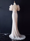 Sparkly Mermaid Light Pink Long Prom Dress HZ1024