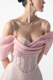 Off-Shoulder Beaded Ruched Satin A-Line Mini Homecoming Dress HZ1024