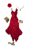 Cute High Low Spaghetti Straps Red Chiffon Layers Prom Dresses Evening Dress HZ1024