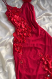 Cute High Low Spaghetti Straps Red Chiffon Layers Prom Dresses Evening Dress HZ1024