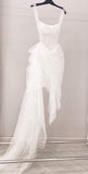 Elegant Straps Glitter White Reception dress White Party Dress Wedding Dress HZ1024